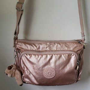 Kipling Metallic Pink Crossbody Bag